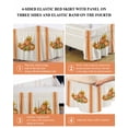 thumbnail image 6 of Thanksgiving Pumpkin Bed Skirt California King Size 16in Drop, Fall Maple Leaf Sunflower Orange Strips Wrap Around Dust Ruffle Bedskirts, Wrinkle&Fade Resistant Easy Fit Bedskirt with Elastic, 6 of 8