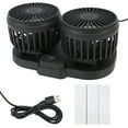 thumbnail image 2 of Car Fan, Car Cooling Fan Quiet Dual Heads ABS PP PC Powerful  for RV Black,White, 2 of 7