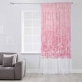 thumbnail image 3 of Pink Snowflakes Christmas Semi Sheer Curtains Drapes for Living Room,Bedroom,French Doors Window 45 Inches Long,Winter Holiday Xmas Snowflake Rod Pocket Chiffon Curtain Drapery Voile Draperies Panel, 3 of 6
