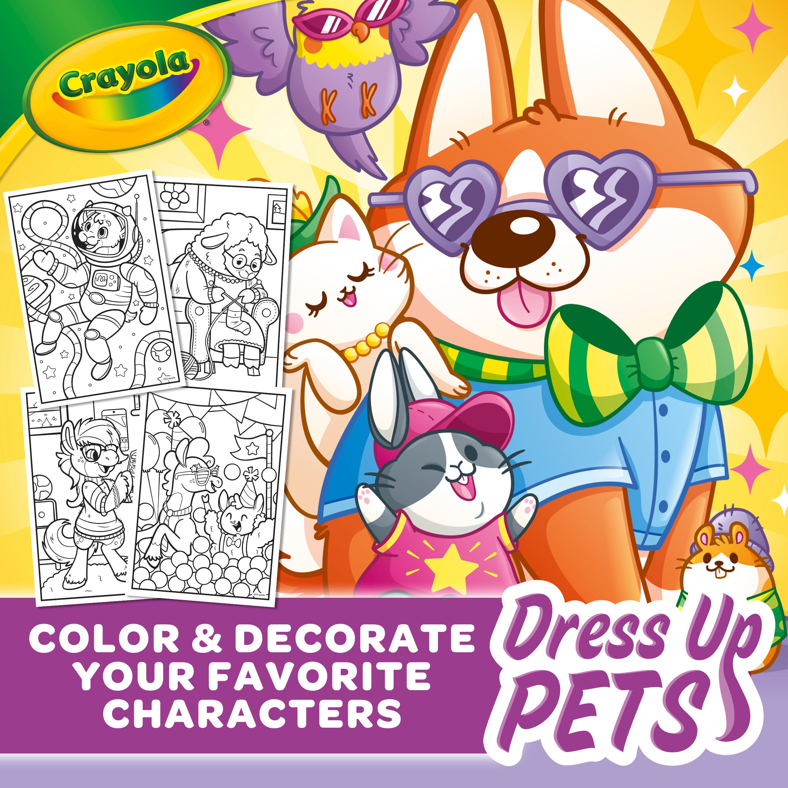 Crayola Dress up Pets Coloring Book, Gift for Kids, 48 Coloring