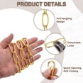 thumbnail image 3 of Uxcell 3ft Lighting Hanging Chain, 3.8mm/0.15" Looping Metal Pendant Chandelier Chain Extension with 2 Spring Snap Hook for Hanging Plant Pendant Chandelier Light Fixture, Gold Yellow, 3 of 6