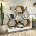 thumbnail image 2 of Cicek Open Shelves Bookshelf - White & Oud Oak, 2 of 5