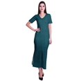 thumbnail image 4 of Moomaya Long Bodycon Maxi Dress For Womens Short&nbsp;Sleeve V neck Printed Jersey T-shirt Dress, 4 of 6