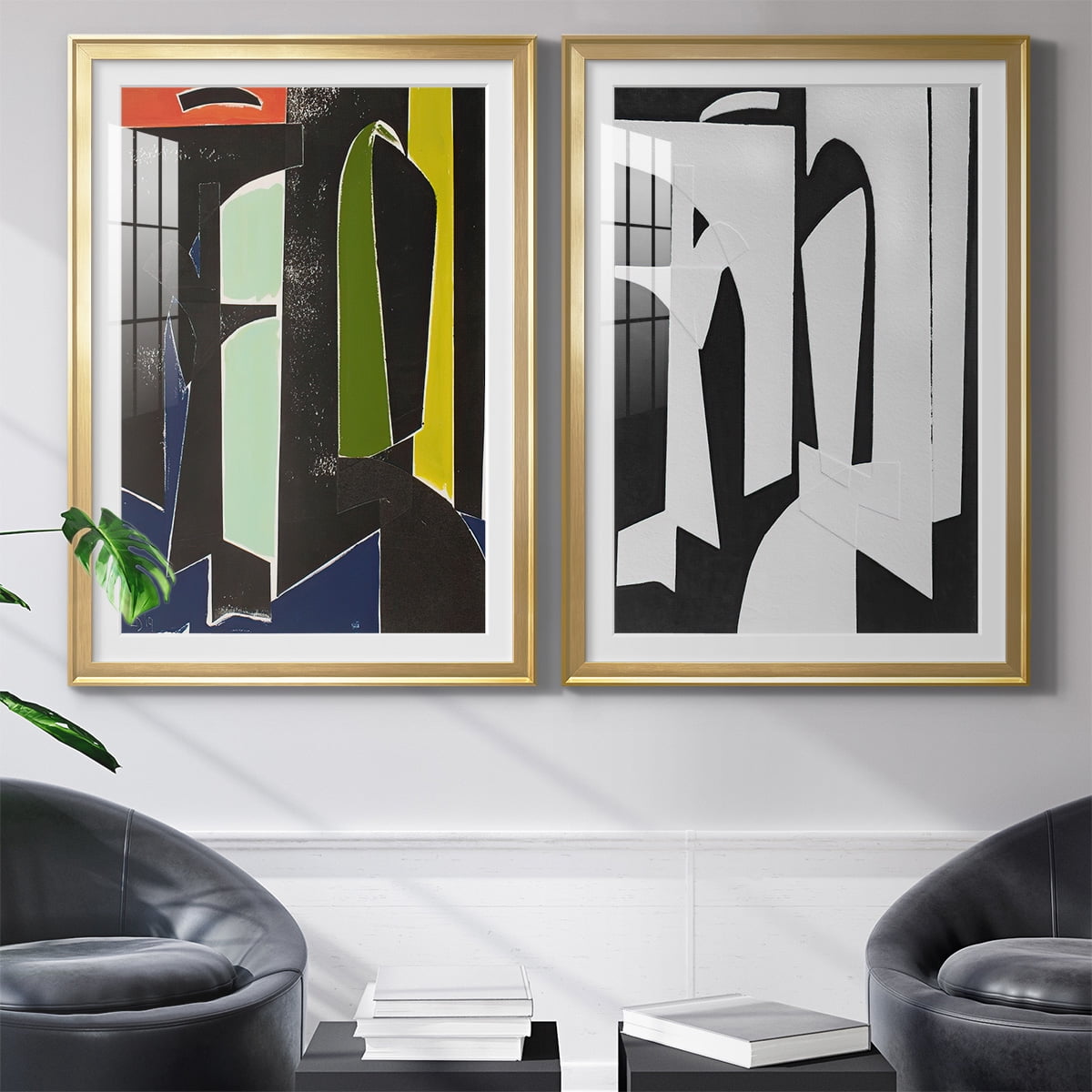 Wexford Home Spanish Arches Premium Framed Print, 30.5" x 42.5" - Ready to Hang, Gold (Set of 2)
