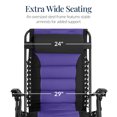 thumbnail image 3 of Best Choice Products Oversized Padded Zero Gravity Chair, Folding Outdoor Patio Recliner w/ Side Tray - Black/Purple, 3 of 7