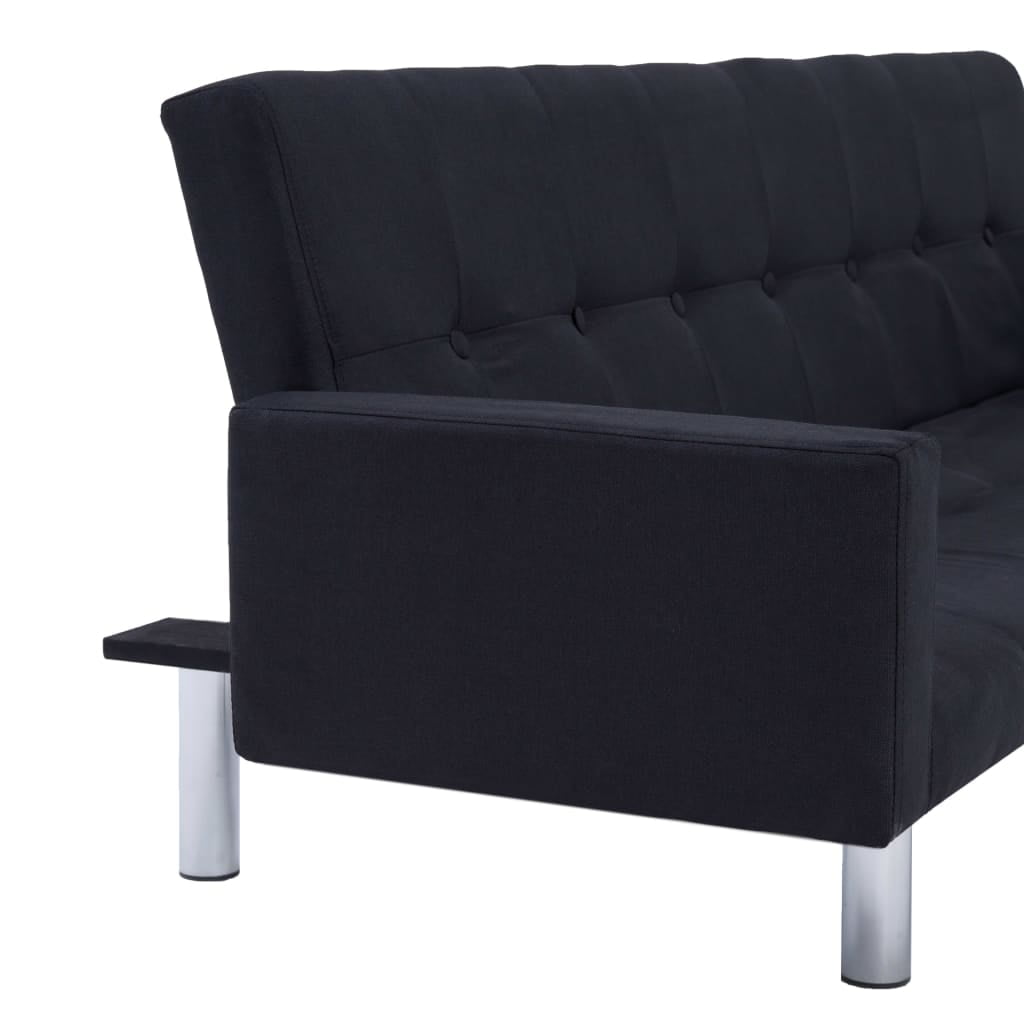 Kepooman Home Convertible Faux Leather Sofa Bed with Armrest for Living Room, Black Kepooman Home Convertible Faux Leather Sofa Bed with Armrest for Living Room, Black