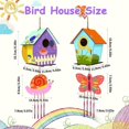 thumbnail image 4 of Kit de casa para pájaros para bricolaje, 2 juegos de casas para pájaros de madera sin terminar para pintar, kit para hacer casas para pájaros de madera con campanillas para niños y niños, 4 of 5