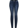 thumbnail image 1 of 2Luver, Women's, Stretchy 5 Pocket Medium Denim Skinny Jeans, Dark Denim, 9, 1 of 2