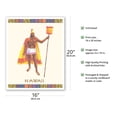 thumbnail image 2 of Hawaii - Hawaiian Aliʻi Warrior - Feathered Helmet (Mahiole) and Cloak (ʻAhu ʻUla) - Vintage Airline Travel Poster c.1970s - Fine Art Matte Paper Print (Unframed) 16x20in, 2 of 4