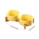 thumbnail image 3 of Comedero cerámico elevado doble para gatos para comida y agua, cuencos elevados inclinados para proteger y prevenir la fatiga de los bigotes, plato alto antideslizante para gatos y perros pequeños, 3 of 7