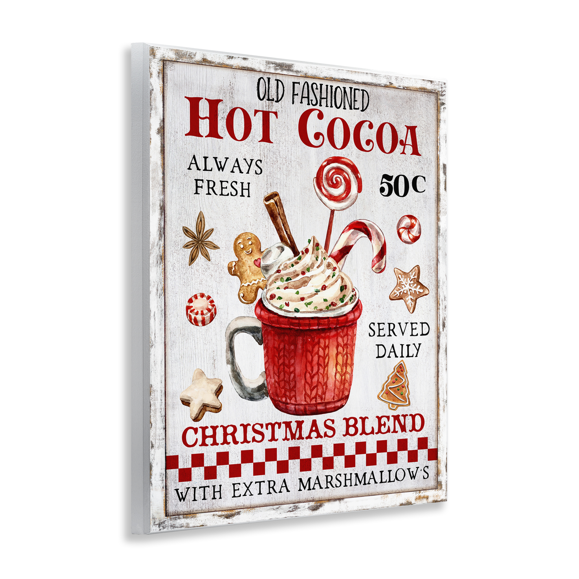 Stupell Industries Vintage Hot Cocoa Holiday Painting Unframed Art Prints Wall Art, 11 x 14