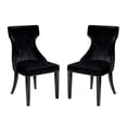 thumbnail image 1 of Manhattan Comfort Reine Black and Walnut Velvet Dining Chair (Set of Two), 1 of 2