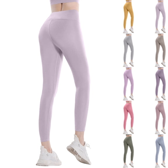 Resicozy Winter Leggings for Women High Waisted Legging Buttery Smooth Soft Women's Solid Yoga Pants Pink L