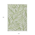 thumbnail image 3 of 10' X 14' Artichoke Green And Beige Floral Washable Indoor Outdoor Area Rug, 3 of 5