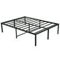 Lusimo 18inch Heavy Duty Metal Platform Full Size Bed Frame, Headboard