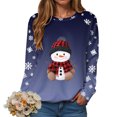 thumbnail image 6 of TTUHYWXI Christmas Sweatshirts for Women Long Sleeve Fuzzy Pullover Xmas Graphic Holiday Shirts Crew Neck Oversized Tops (Blue, S), 6 of 9