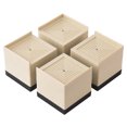 thumbnail image 2 of Heightening Feet Urniture Accessories Furniture Risers Foot Pads Stackable Four Packs Black Creative Bed Lifters, 2 of 17