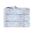 thumbnail image 2 of BNM Cotton Modern Jacquard Bath Towel Set of 3, Blue, 2 of 12
