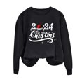 thumbnail image 4 of Timegard Chandails en Molleton pour Femmes Imprimé de Noël Col Rond Épaules Tombantes Manches Longues Pull Ample, 4 of 4