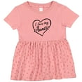 thumbnail image 3 of Inktastic I Love My Auntie in Black Chalk Heart Girls Baby Dress, 3 of 5