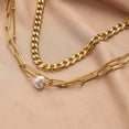 thumbnail image 5 of Up to 65% Off Gold Three-layer Chain Love Pearl Foot Chain,Minority Design Sense Necklace Rings Earring Jewelry on Clearance, 5 of 5