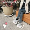 thumbnail image 5 of Soft Bunny Slippers for Women Funny Animal Novelty Slippers for Adults Cute Plush Rabbit Bedroom Slippers（Grey，5-6）, 5 of 6