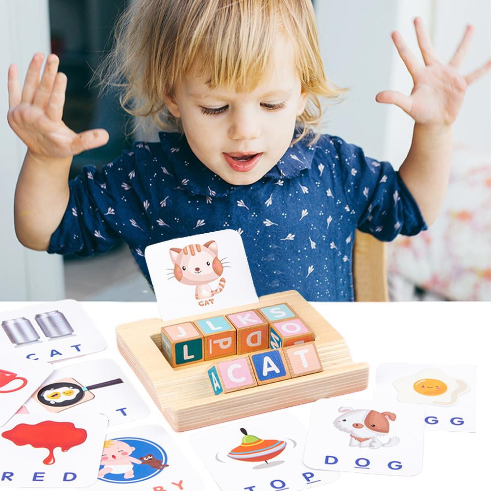 DTOWER Boys Girls Wooden Matching Letter Game Kids Educational Puzzle