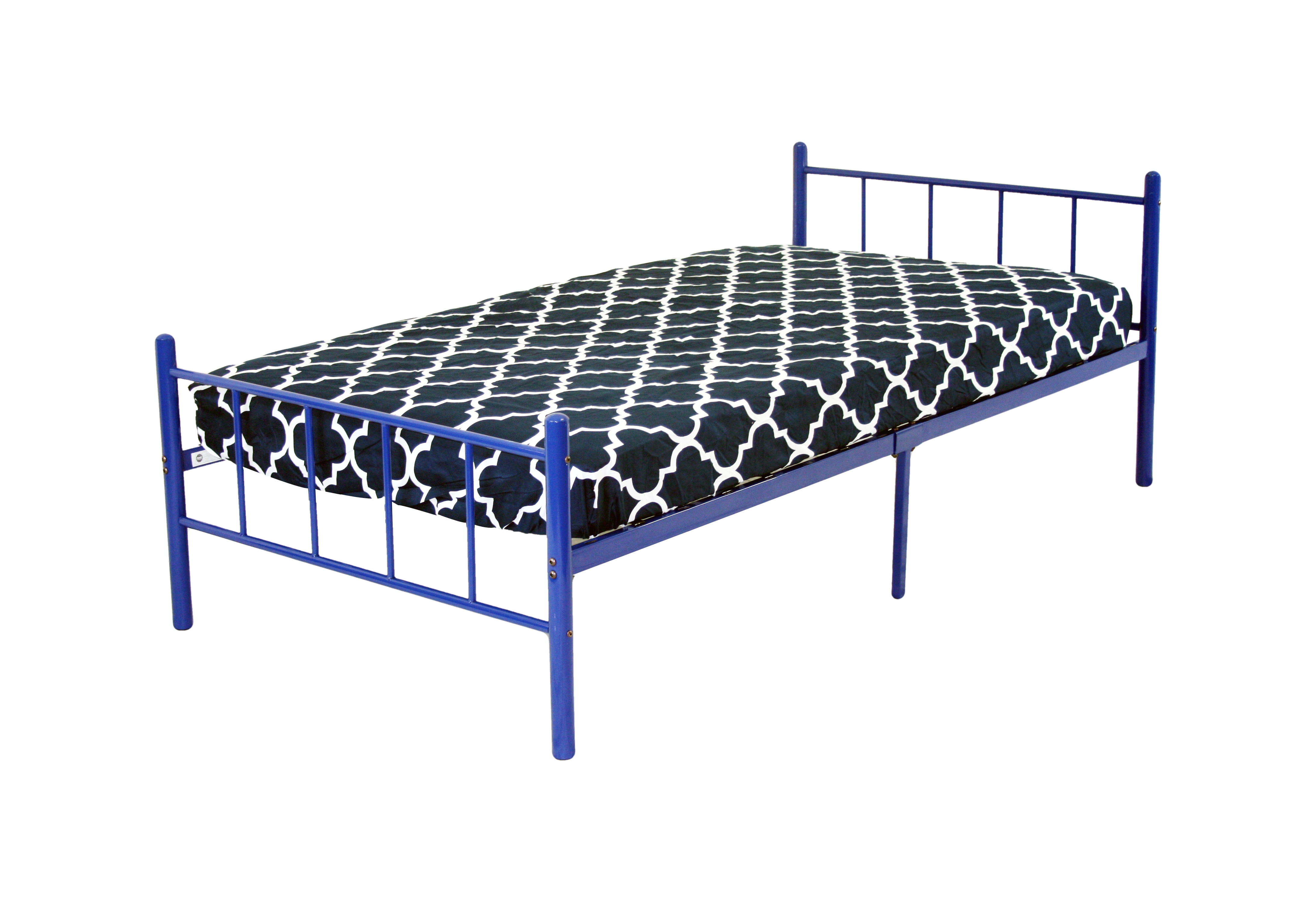 Austin Modern Metal Twin Bed, Blue