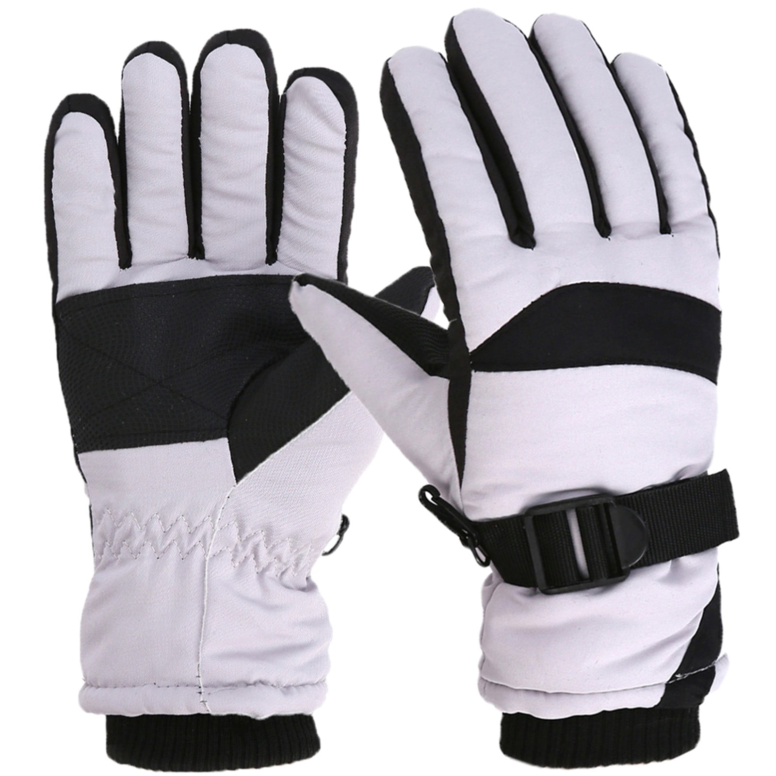 Kids Waterproof Ski Mittens – Fleece Lined Thermal Gloves For Ages 4-8, Blue