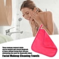 thumbnail image 3 of 4pcs Reusable Makeup Removal Cleaning Cloth Washable Makeup Remover Cleaning Towels Rose Red 8''x8'', 3 of 7