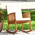 thumbnail image 3 of Outdoor Acacia Wood Rocking Chair Patio Backyard Garden Lawn W/ Cushion, 3 of 12