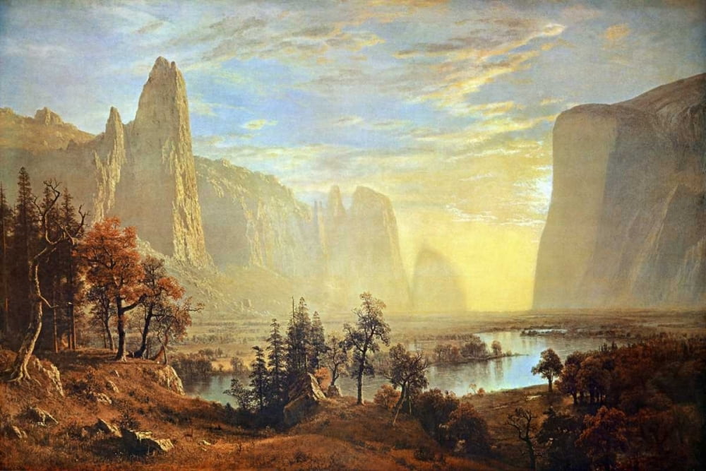 Albert Bierstadt Looking up Yosemite Valley Art Landscape Print Poster 24x36 
