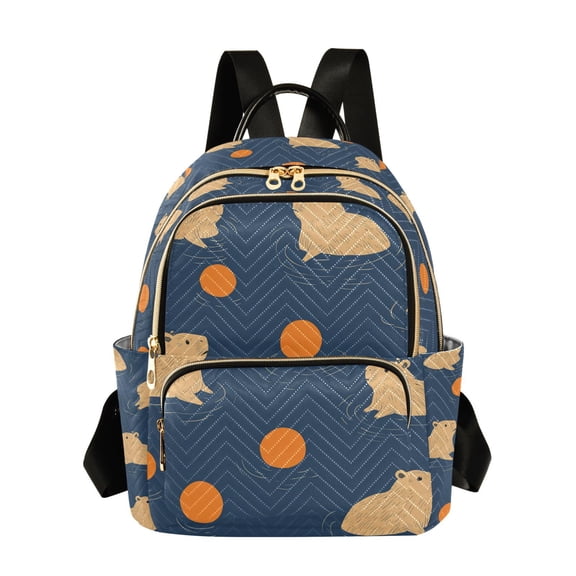 FORMRS Mini Backpack Purse for Women Travel Daypack Casual Shoulder Bag, Blue Capybaras