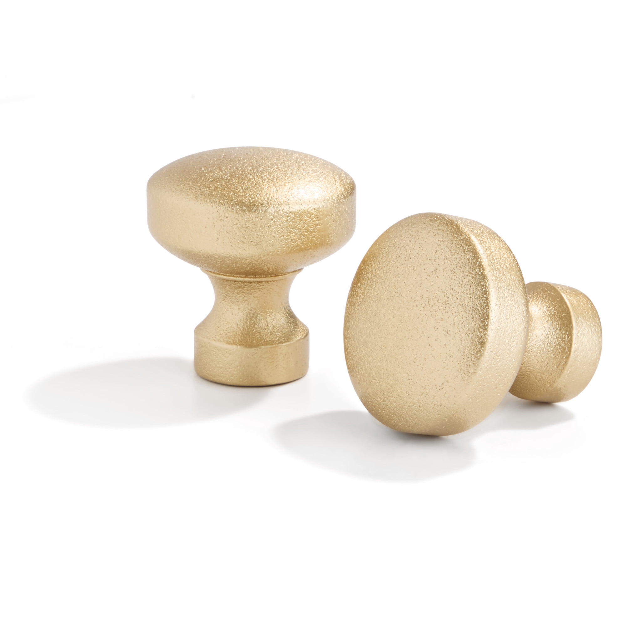 TOWN & COUNTRY EVERYDAY Modern Rounded Cap Single Indoor Curtain Rod and Finial Set, Easy Install Wall Mount, Matte Gold, Adjustable 36”-72”