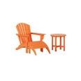 thumbnail image 3 of WestinTrends Dylan Patio Lounge Chairs, 3 Pieces Seashell Adirondack Chair with Ottoman and Side Table, All Weather Poly Lumber Outdoor Patio Chairs Furniture Set, Orange, 3 of 13