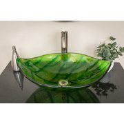 Green Leaf Shaped Vessel Sink
