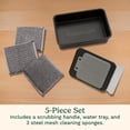 thumbnail image 3 of Juego de fregadoras para parrilla y plancha Cuisinart, sin cerdas, 5 piezas, 3 of 9