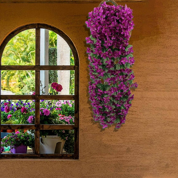 Apmemiss Clearance Artificial Hanging Flowers Fake Plants Violet Ivy Fake Plant for Wall Home Patio Room Garden Wedding Indoor Outdoor Fall Decoration