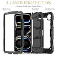 thumbnail image 3 of Case for iPad Pro 11 inch (M4 2024/M5 2025), Rugged Shockproof Tablet Cases Cover with Kickstand Shoulder Strap, Black, 3 of 7