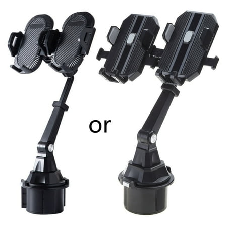 Phone Holder for Car Cup Holder 360° Rotation Car Cell Phone Holder with Two for Head Phone Dual Holders with Anti-slip