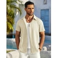 thumbnail image 3 of COOFANDY Men's Summer Beach Shirt Short Sleeve Button Down Shirt Summer Beach Casual Shirts, 3 of 7