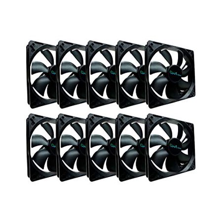 Apevia CF1012S-BK 120mm 4pin Molex + 3pin Motherboard Black Case Fan (10-pk)