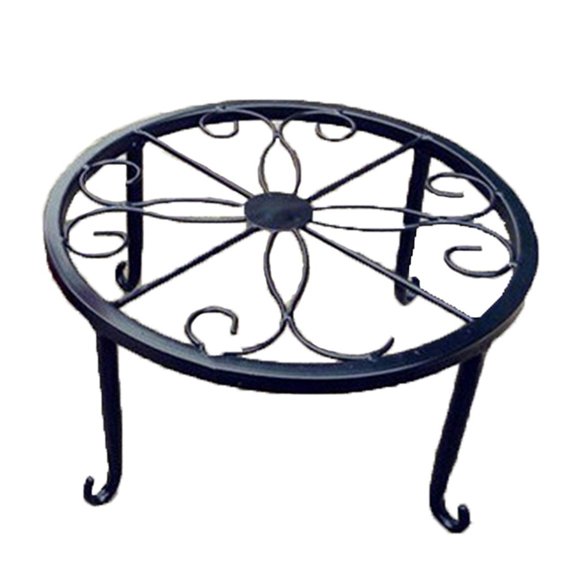 wirlsweal Flower Pot Rack Hollow Round Plant Pot Stand Floor Flower Display Shelf Balcony Decor for Indoor
