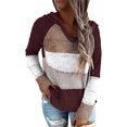 thumbnail image 1 of Sudadera con capucha para mujer, suéteres con bloque de color, manga larga, sudaderas con capucha, 1 of 8