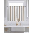thumbnail image 2 of Brown Grey Stripe Kitchen Curtains 54 Inches length, Modern Farmhouse Vertical Striped Window Treatment Curtain Drapes, Decorative Window Curtains for Bedroom Cafe, 52"x54", 2 Panels, 2 of 7