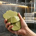 thumbnail image 6 of Food-Grade Soft Silicone Body Scrubber Shower Brush | Oimcto Handheld Cleansing Skin Brush, Gentle Exfoliating and Lather Well, Hygienic Bath Scrub for Women, Men - Yellow, 6 of 7