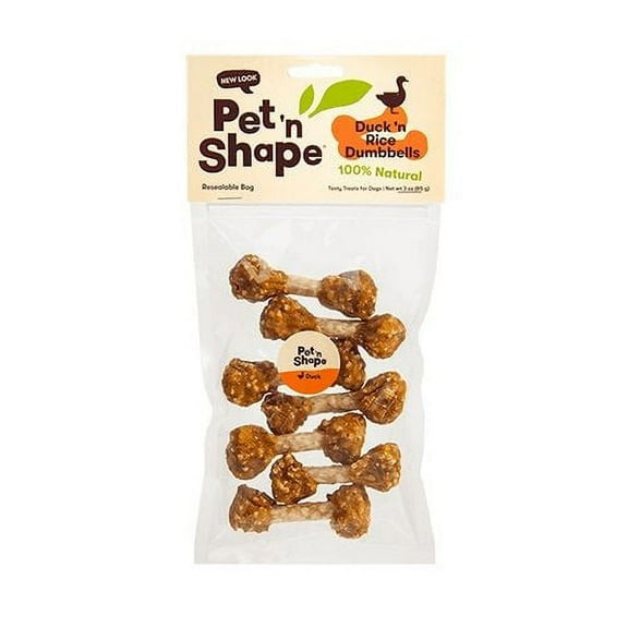 Pet 'n Shape Duck 'n Rice Dumbbells Dog Treats [Dog, Treats Packaged] 3 oz