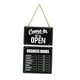 thumbnail image 5 of Letrero de horario comercial, pizarra colgante, modificable con pegatinas, abatible para abrir o cerrar. negro, 5 of 9