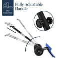 thumbnail image 5 of 36in Galvanized Blade Heavy-Duty 2-Wheel Snow Pusher Hand Plow for Snow Removal w/Wheels, Adjustable Handle, Blade Angle - Blue, 5 of 14