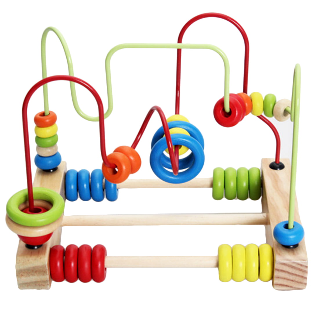 Wooden Bead Abacus Wire Maze Early Learning Educational Toy For Baby Children LA 